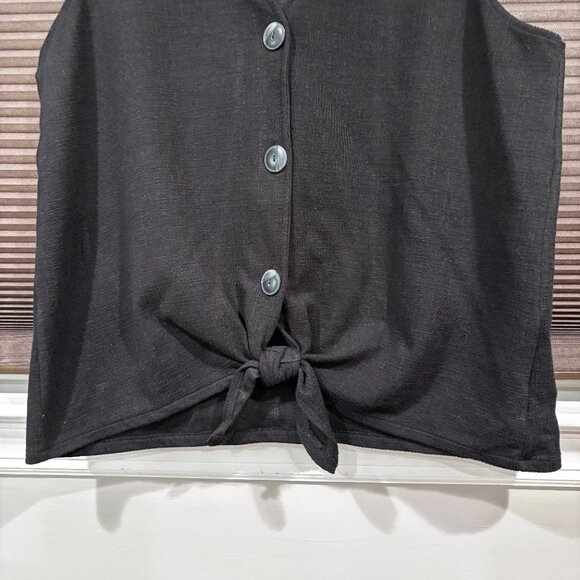 Old Navy Women's Cropped Tie-Hem Textured-Knit Sleeveless Top SZ: L - Picture 4 of 10